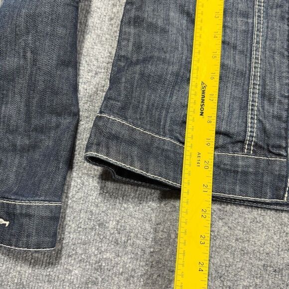 Harley Davidson Jean Jacket Womens Medium Denim Patches Zip Up Biker Motorcycle - Picture 6 of 11